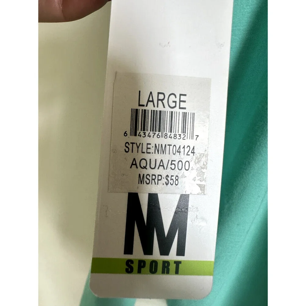 Nicole Miller Sport Teal Cross Back Stretch Activewear Tank Work Out size L $58 - Picture 7 of 9